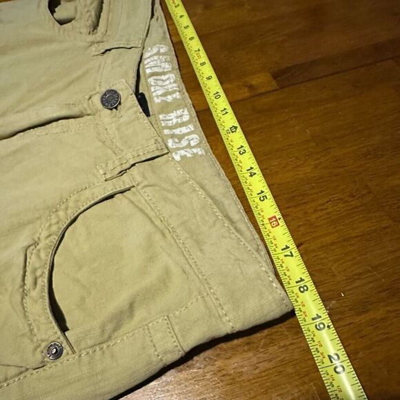 Vintage Smoke Rise Shorts Mens 36 Khaki Distressed Denim Jean Jorts Y2K - Picture 6 of 8